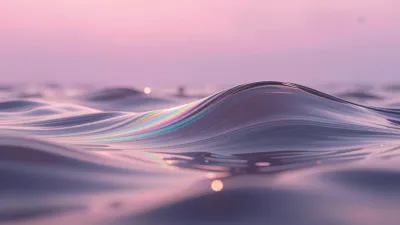 Soap Film Waves Reflecting Pastel Colors - Nature - AI generated image