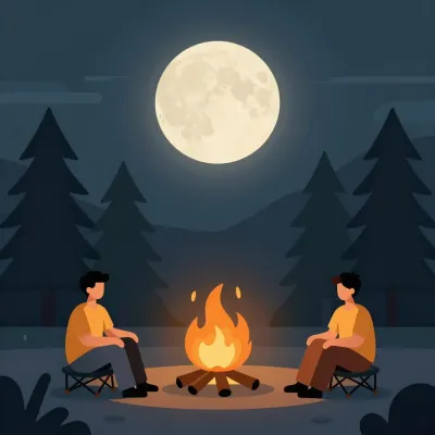 Campfire Circle Nighttime Gathering - People - AI generated image
