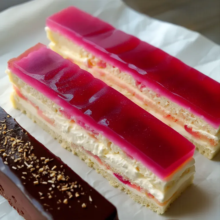 Berry Stripe Cream Cake with Glossy Jelly - Food - AI generated image