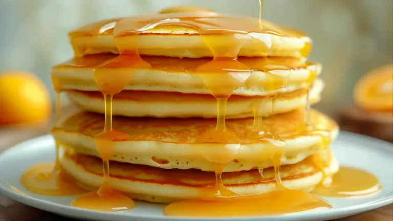 Stack of Pancakes with Honey Glaze - Food - AI generated image