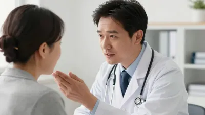 Doctor Whispering to Patient in Lab Coat - Medical - AI generated image