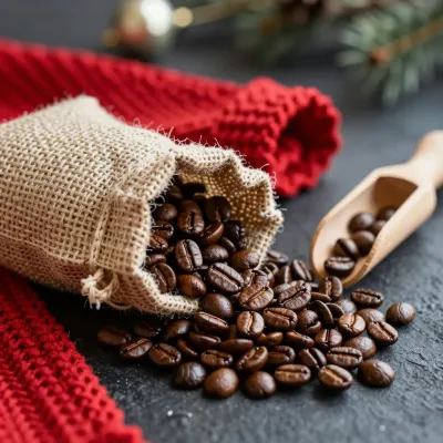 Spilling Coffee Beans from Burlap Sack - Food - AI generated image