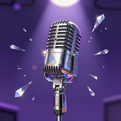 Shiny Microphone with Crystal Shards - Microphone - AI generated image