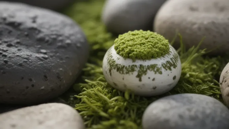 White Confection with Green Topping on Moss - Food - AI generated image