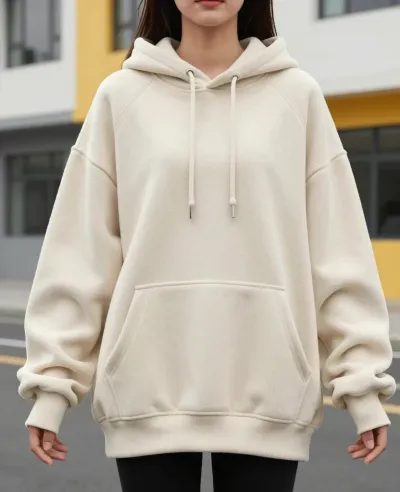 Person in Oversized Hoodie Urban Setting - Fashion - AI generated image