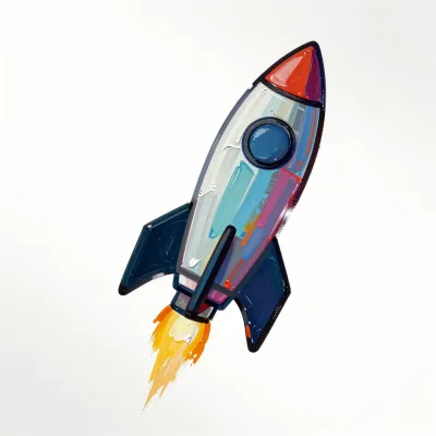 Glossy Rocket Icon Launching - Icons - AI generated image