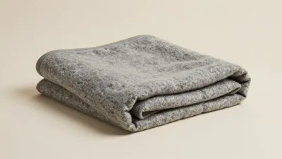 Folded Wool Blanket Softly Lit - Blanket - AI generated image