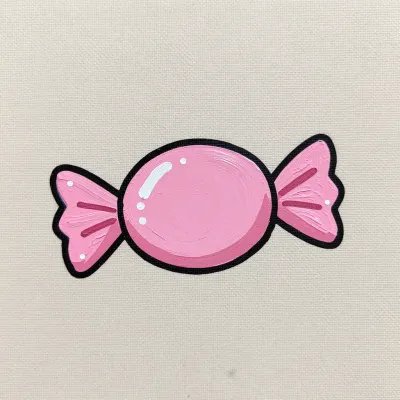 Pink Candy Wrapper Glossy Texture - Food - AI generated image