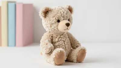 Creamy Teddy Bear Resting by Pastel Books - Toy - AI generated image