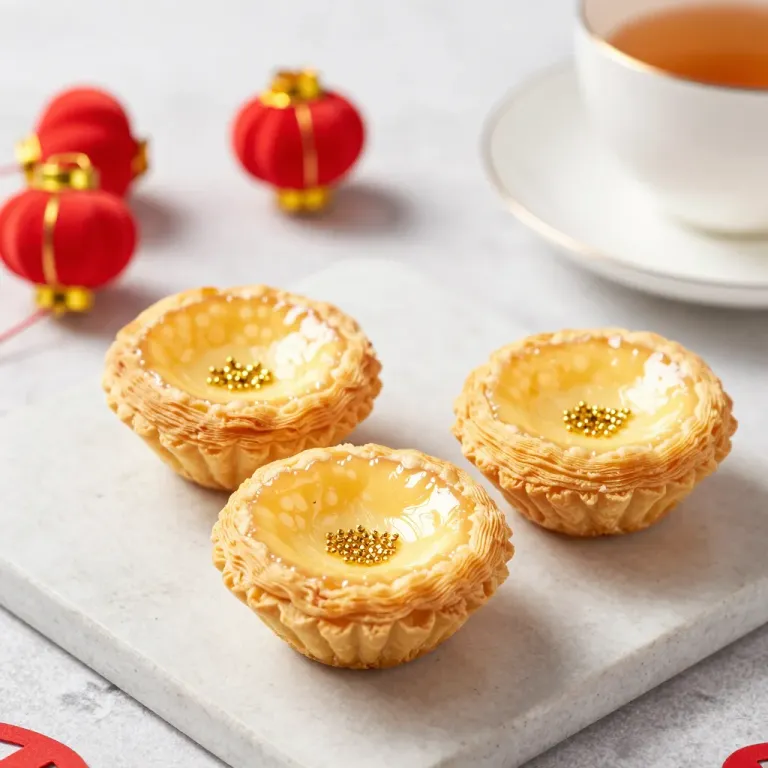 Golden Pastry Cups with Creamy Custard - Food - AI generated image