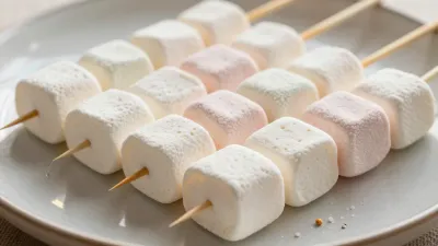 Marshmallow Pretzel Bites with Dusting of Sugar - Food - AI generated image