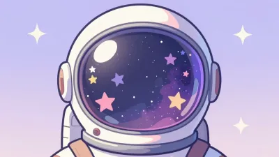 Astronaut Helmet Reflecting Space - Space - AI generated image