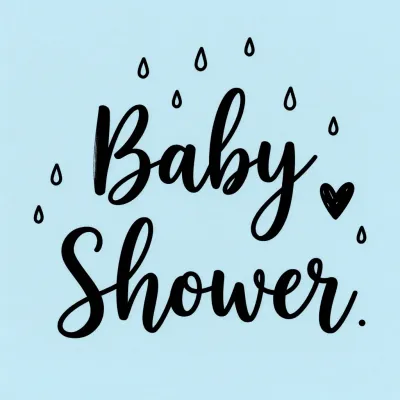 Baby Shower Invitation with Raindrops and Heart - Invitation - AI generated image