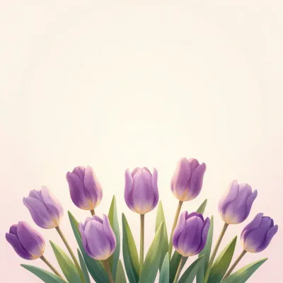 Lavender Tulip Bouquet Soft Light - Flowers - AI generated image