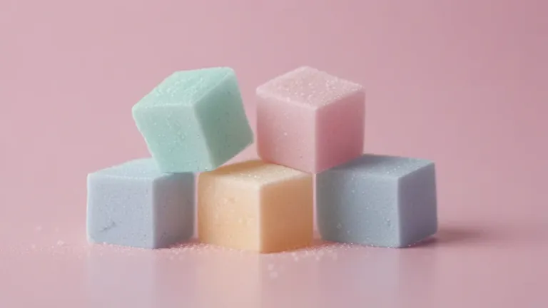 Pastel Candy Cubes Staggered Arrangement - Food - AI generated image