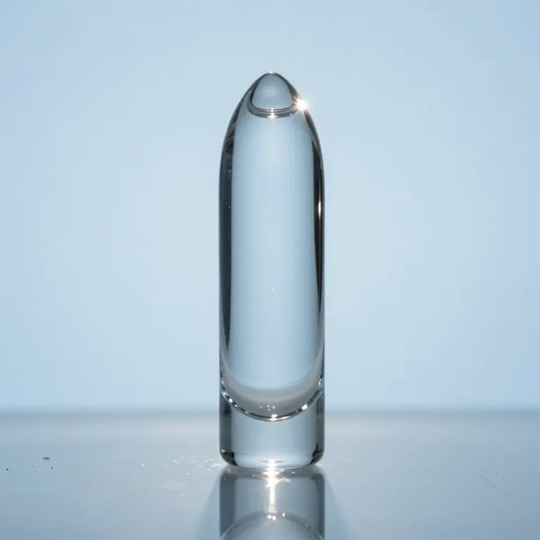 Translucent Teardrop Crystal on Gradient Blue - Glass - AI generated image