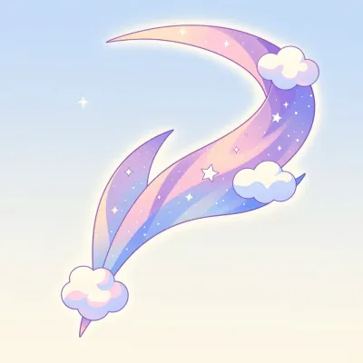 Pastel Comet with Star-Studded Tail - Celestial - AI generated image