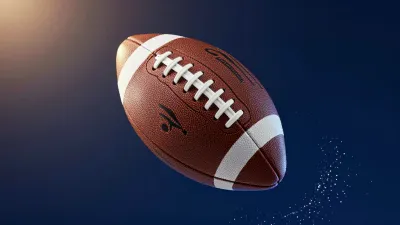 Spinning American Football in Side Lighting - Sports - AI generated image