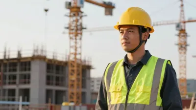 Construction Engineer in Hard Hat and Safety Vest - People - AI generated image