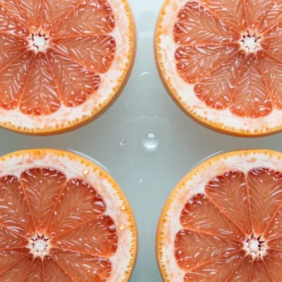 Grapefruit Halves Symmetrical Arrangement - Food - AI generated image