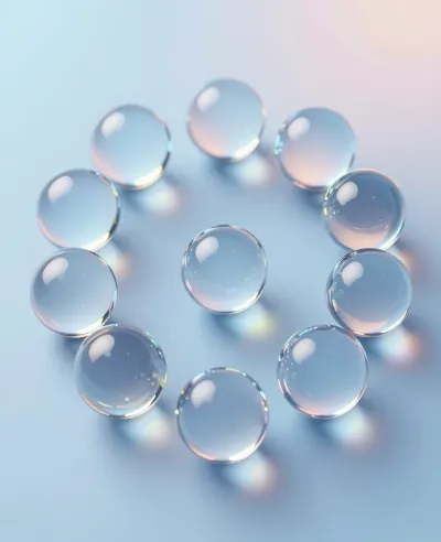 Translucent Orb Grid Pastel Blue - Abstract - AI generated image