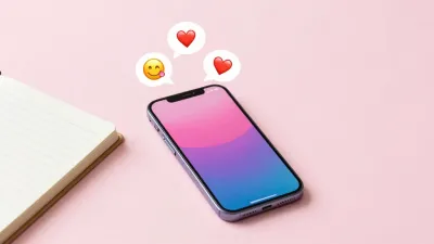Smartphone and Notebook with Heart Emojis - Technology - AI generated image