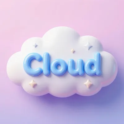 Cloud Logo with Glossy Blue Letters - Logo - AI generated image