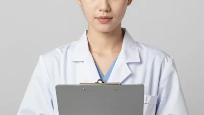 Person in Lab Coat Close-Up - Portrait - AI generated image