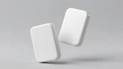 Glossy White Dominoes Tilted Symmetrically - Abstract - AI generated image