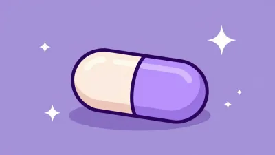 Translucent Capsule Resting on Lavender Background - Product - AI generated image