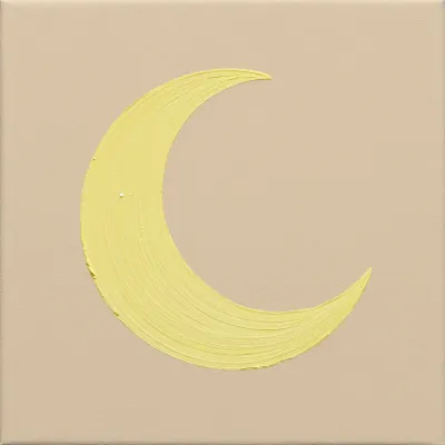 Crescent Moon Painted on Smooth Canvas - Art - AI generated image