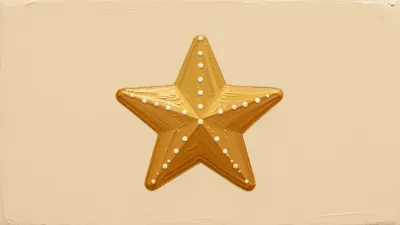Golden Star-Shaped Cookie Emblem with White Dots - Food - AI generated image