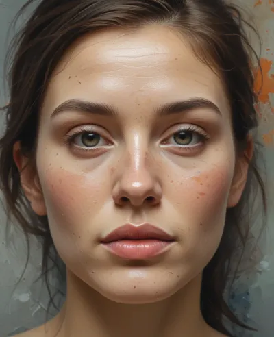 Close-Up Portrait of Person with Natural Skin Texture - Portrait - AI generated image