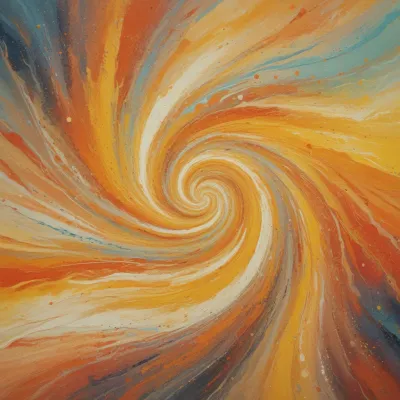 Swirling Vortex of Warm Colors - Abstract - AI generated image