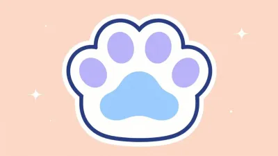 Cloud Paw Print Soft Glow - Animals - AI generated image
