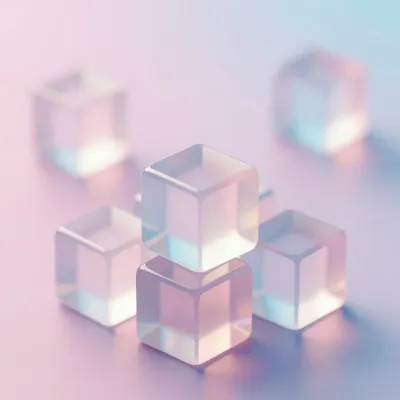 Iridescent Jelly Cubes Reflecting Pastel Light - Abstract - AI generated image