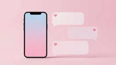 Smartphone with Gradient Screen and Speech Bubbles - Technology - AI generated image