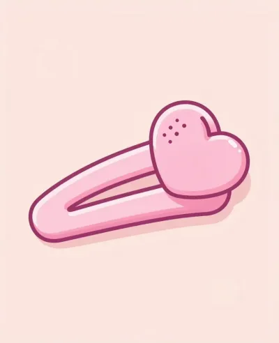 Pink Heart-Shaped Hair Clip with Soft Highlights - Fashion - AI generated image