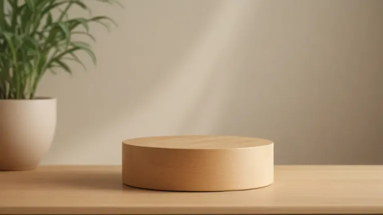 Maple Wood Round Pedestals Displayed in Soft Light - Furniture - AI generated image