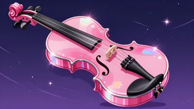 Crystal Electric Violin Gleaming in Starry Sky - Music - AI generated image