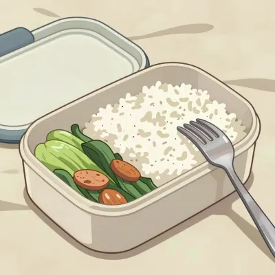 Bento Box with Rice and Vegetables - Food - AI generated image