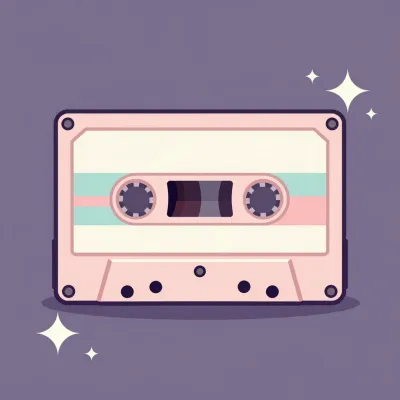 Pale Pink Cassette Tape with Soft Light - Objects - AI generated image