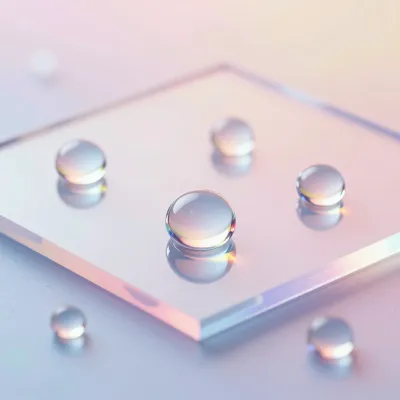 Dewdrops on Acrylic Grid - Nature - AI generated image