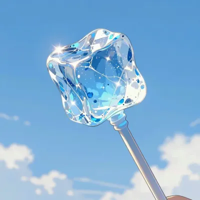 Translucent Ice Cube Charm in Bright Sunlight - Jewelry - AI generated image