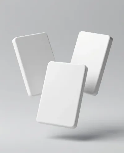 Three White Blocks Levitating in Mid-Air - Abstract - AI generated image