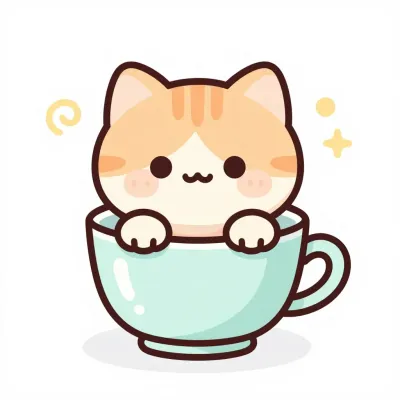 Kitten in Teacup Cozy Moment - Animals - AI generated image