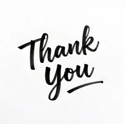 Cursive 'Thank You' Note in Bold Ink - Typography - AI generated image