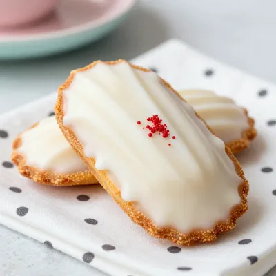 White Glazed Madeleines with Golden Crust - Food - AI generated image
