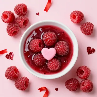 Raspberry Coulis with Fresh Raspberries - Food - AI generated image