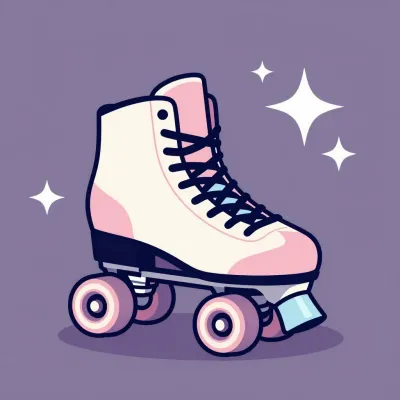 Neon Roller Skate Gleaming in Lavender Sparkle - Fashion - AI generated image